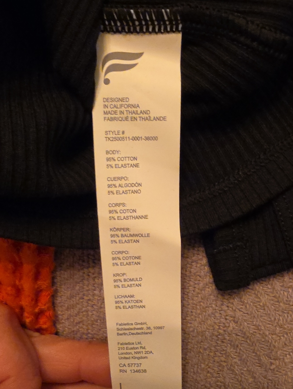 Fabletics Black Ribbed Square-Neck Tank Top - Picture 8 of 8